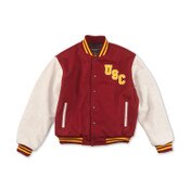 USC Trojans Men's American Needle Cardinal Leather Letterman Jacket